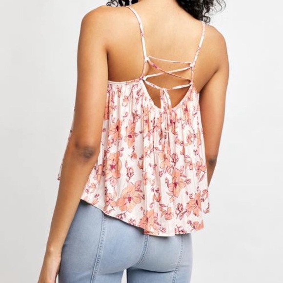 Free People Ivory Combo Hot Take Print Cami - Picture 2 of 7
